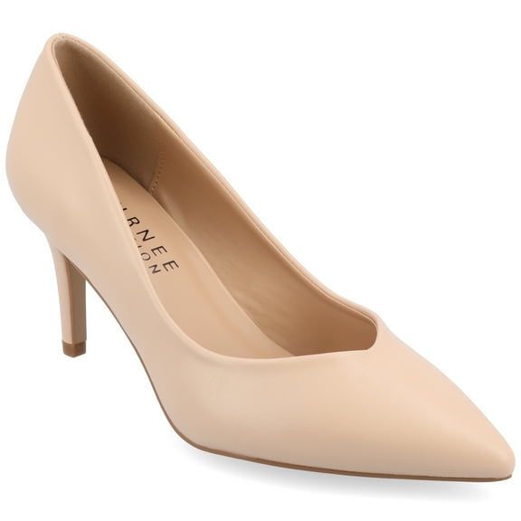 Journee Women's Gabriella SuperNatural Shades Wide Width Slip On Pointed Toe Pumps