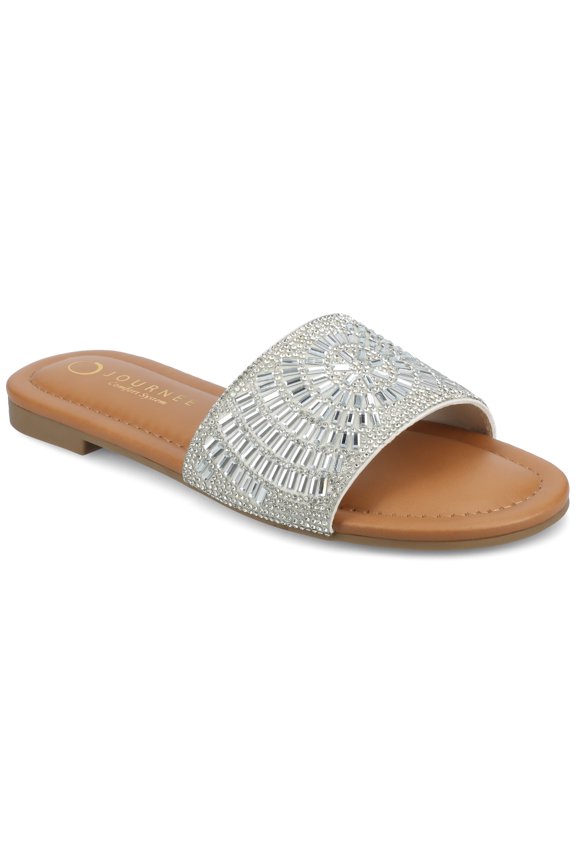 Women's Maria Slip on Metallic Beaded Flat Slide