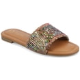 thumbnail image 1 of Journee Women's Maria Slip on Metallic Beaded Flat Slide, 1 of 8