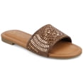 thumbnail image 1 of Journee Women's Maria Slip on Metallic Beaded Flat Slide, 1 of 8