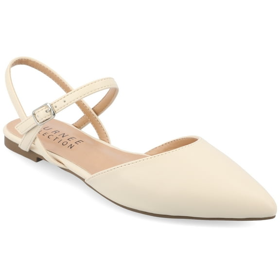Journee Women's Martine SuperNatural Shades Narrow Width Buckle Pointed Toe Flats