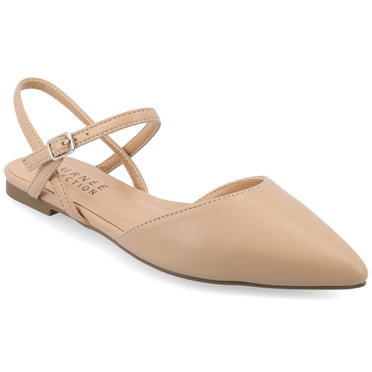 Journee Women's Martine SuperNatural Shades Narrow Width Buckle Pointed Toe Flats