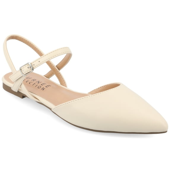Journee Women's Martine SuperNatural Shades Wide Width Buckle Pointed Toe Flats