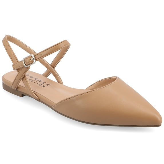 Journee Women's Martine SuperNatural Shades Wide Width Buckle Pointed Toe Flats