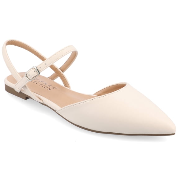 Journee Women's Martine SuperNatural Shades Wide Width Buckle Pointed Toe Flats
