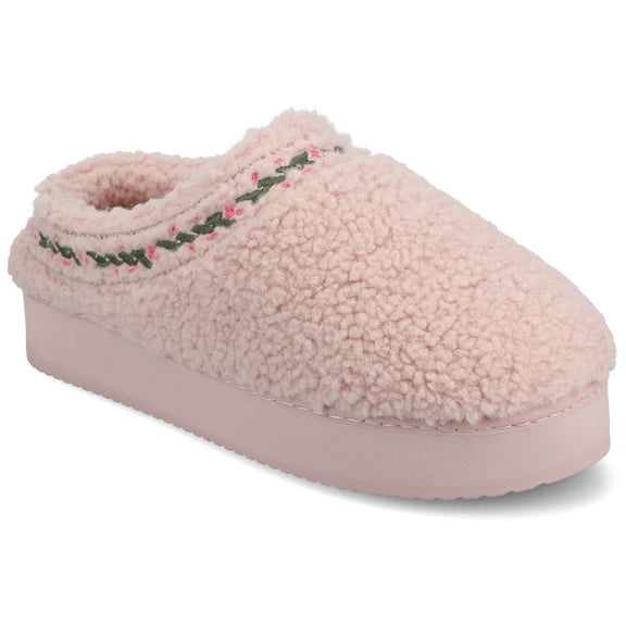 Journee Women's Pallmer Soft Plush Round Toe Cushioned Clog Sippers