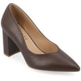 thumbnail image 1 of Journee Women's Simonne SuperNatural Shades Block Heel Pointed Toe Pumps, 1 of 10
