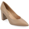 thumbnail image 1 of Journee Women's Simonne SuperNatural Shades Block Heel Pointed Toe Pumps, 1 of 10
