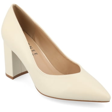 Journee Women's Simonne SuperNatural Shades Narrow Width Block Heel Pointed Toe Pumps