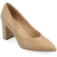 thumbnail image 1 of Journee Women's Simonne SuperNatural Shades Wide Width Block Heel Pointed Toe Pumps, 1 of 9