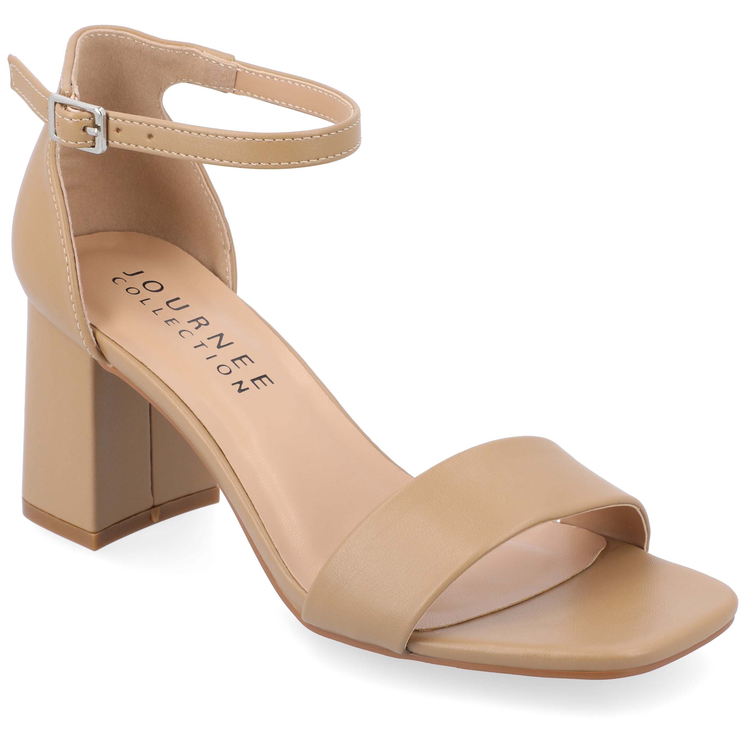 Journee Women's Valenncia SuperNatural Shades Narrow Width Open Square Toe Ankle Strap Sandals