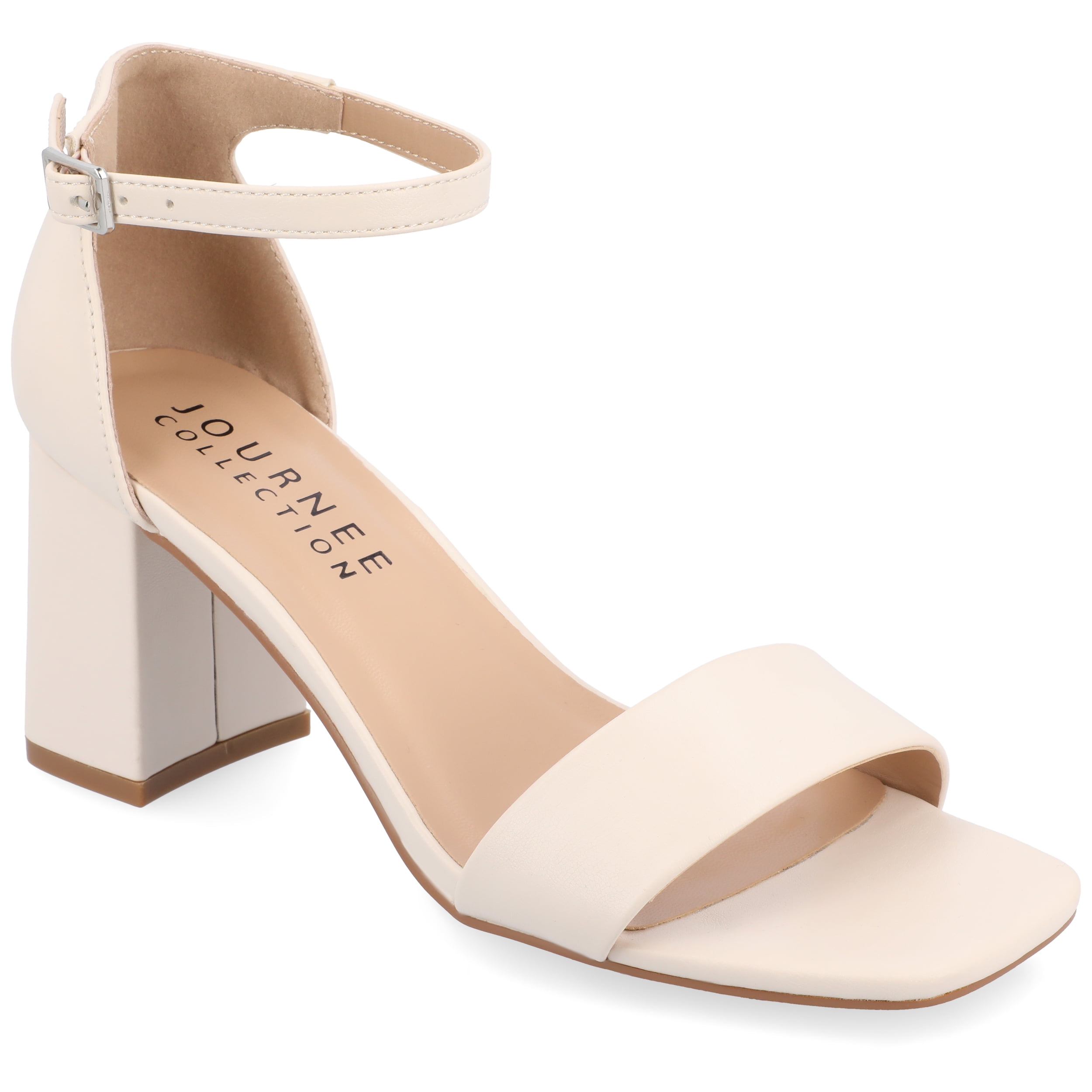 Journee Women's Valenncia SuperNatural Shades Open Square Toe Ankle Strap Sandals