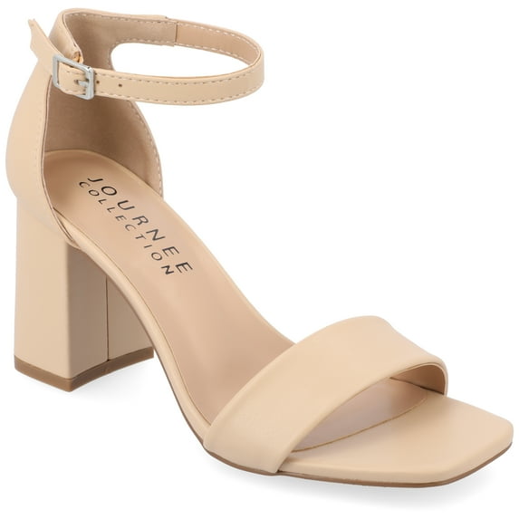 Journee Women's Valenncia SuperNatural Shades Narrow Width Open Square Toe Ankle Strap Sandals