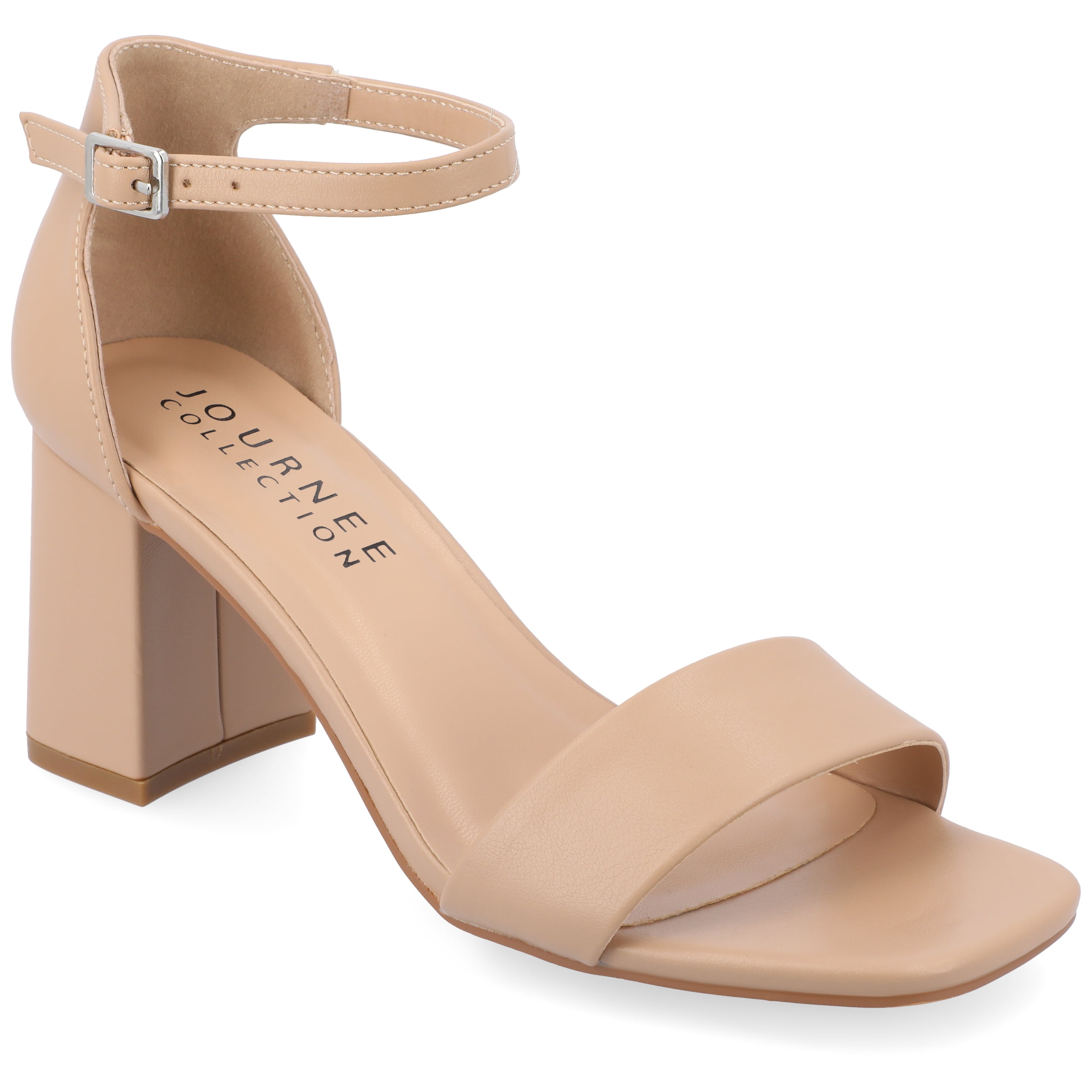 Journee Women's Valenncia SuperNatural Shades Narrow Width Open Square Toe Ankle Strap Sandals