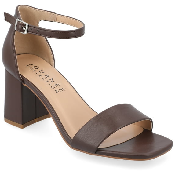 Journee Women's Valenncia SuperNatural Shades Narrow Width Open Square Toe Ankle Strap Sandals