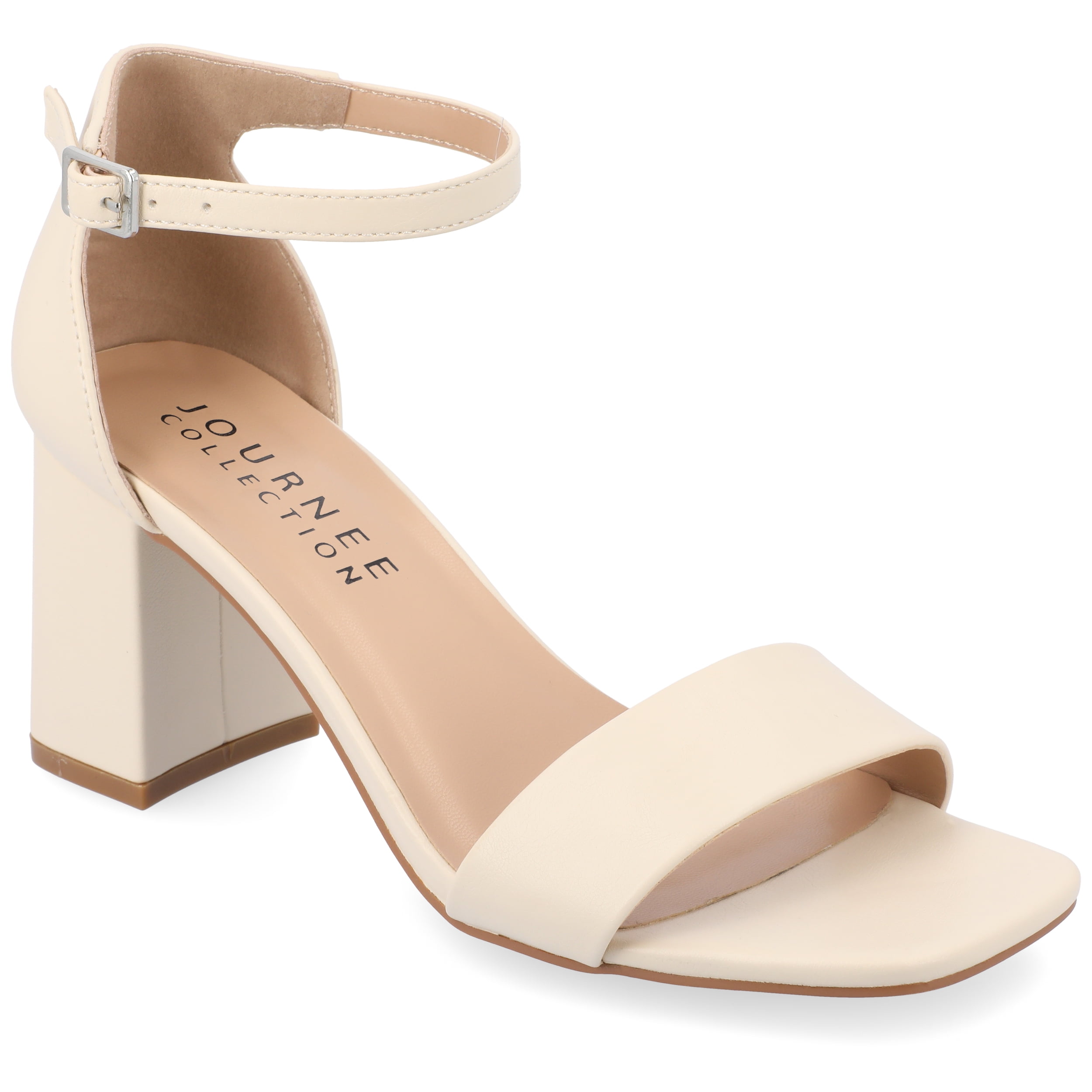 Journee Women's Valenncia SuperNatural Shades Wide Width Open Square Toe Ankle Strap Sandals