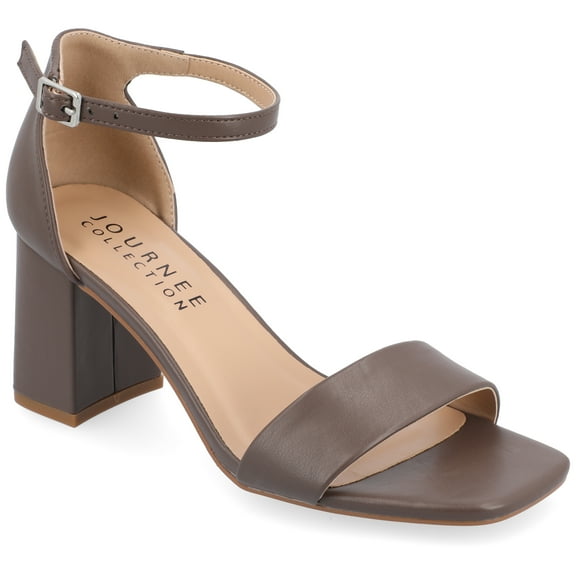 Journee Women's Valenncia SuperNatural Shades Wide Width Open Square Toe Ankle Strap Sandals