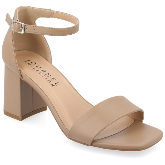 Journee Women's Valenncia SuperNatural Shades Wide Width Open Square Toe Ankle Strap Sandals
