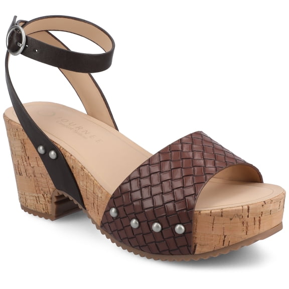 Journee Women's Vanessa Open Toe Platform Clog Heels