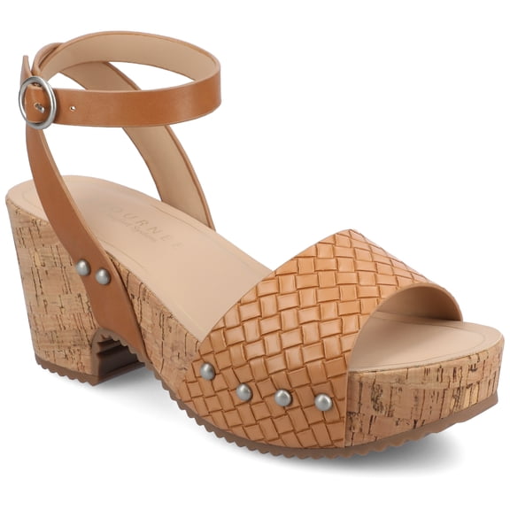 Journee Women's Vanessa Open Toe Platform Clog Heels