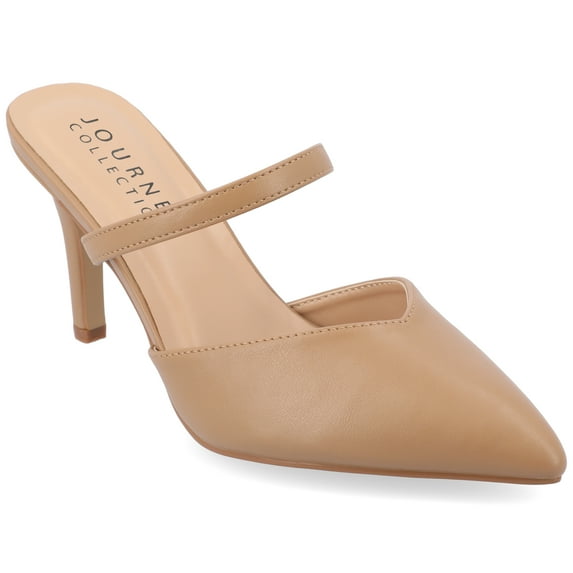 Journee Women's Yvon SuperNatural Shades Narrow Width Pointed Toe Mule Pumps