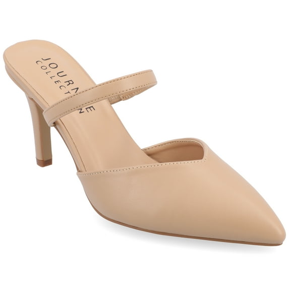 Journee Women's Yvon SuperNatural Shades Narrow Width Pointed Toe Mule Pumps