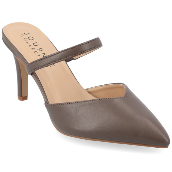 Journee Women's Yvon SuperNatural Shades Wide Width Pointed Toe Mule Pumps