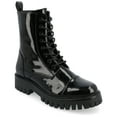 thumbnail image 1 of Journee Womens Aaley Combat Inside Zip Booties, Widths Available, 1 of 10