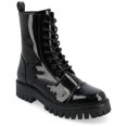 thumbnail image 1 of Journee Womens Aaley Combat Inside Zip Booties, Widths Available, 1 of 10