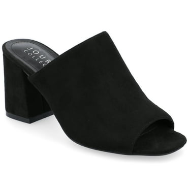 Journee Womens Adelaide Peep Toe Slip On Block Heel Sandals, Widths Available