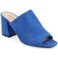 thumbnail image 1 of Journee Womens Adelaide Peep Toe Slip On Block Heel Sandals, Widths Available, 1 of 10