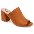 thumbnail image 1 of Journee Womens Adelaide Peep Toe Slip On Block Heel Sandals, Widths Available, 1 of 10