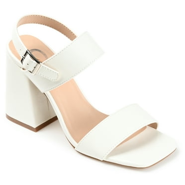 Journee Womens Adras Open Square Toe Block Heel Dress Sandals