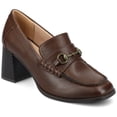 thumbnail image 1 of Journee Womens Aisha Moc Toe Stacked Heel Comfort Pumps, 1 of 10