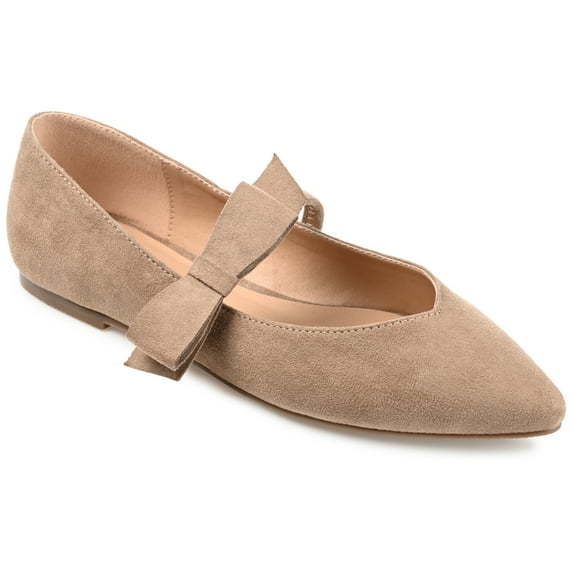 Journee Womens Aizlynn Ballet Pointed Toe Slip On Dress Flats, Widths Available