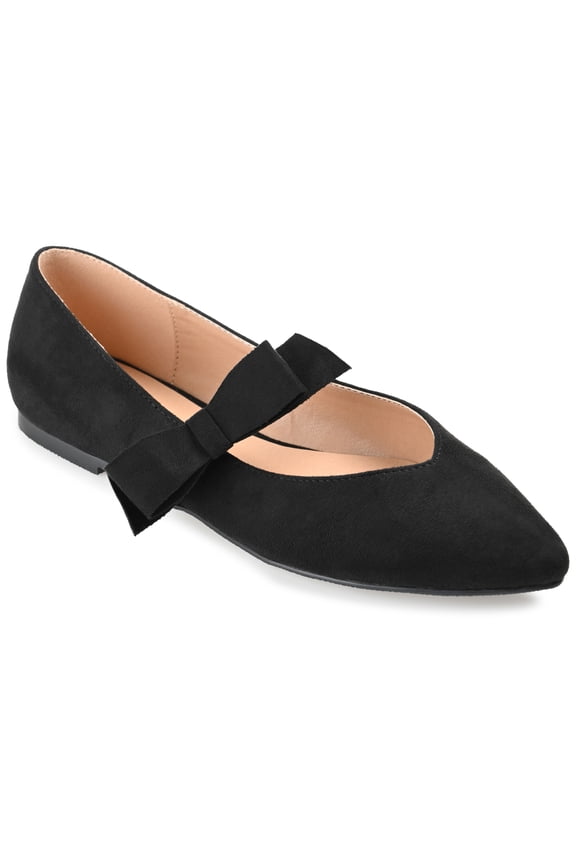Journee Womens Aizlynn Ballet Pointed Toe Slip On Dress Flats, Widths Available