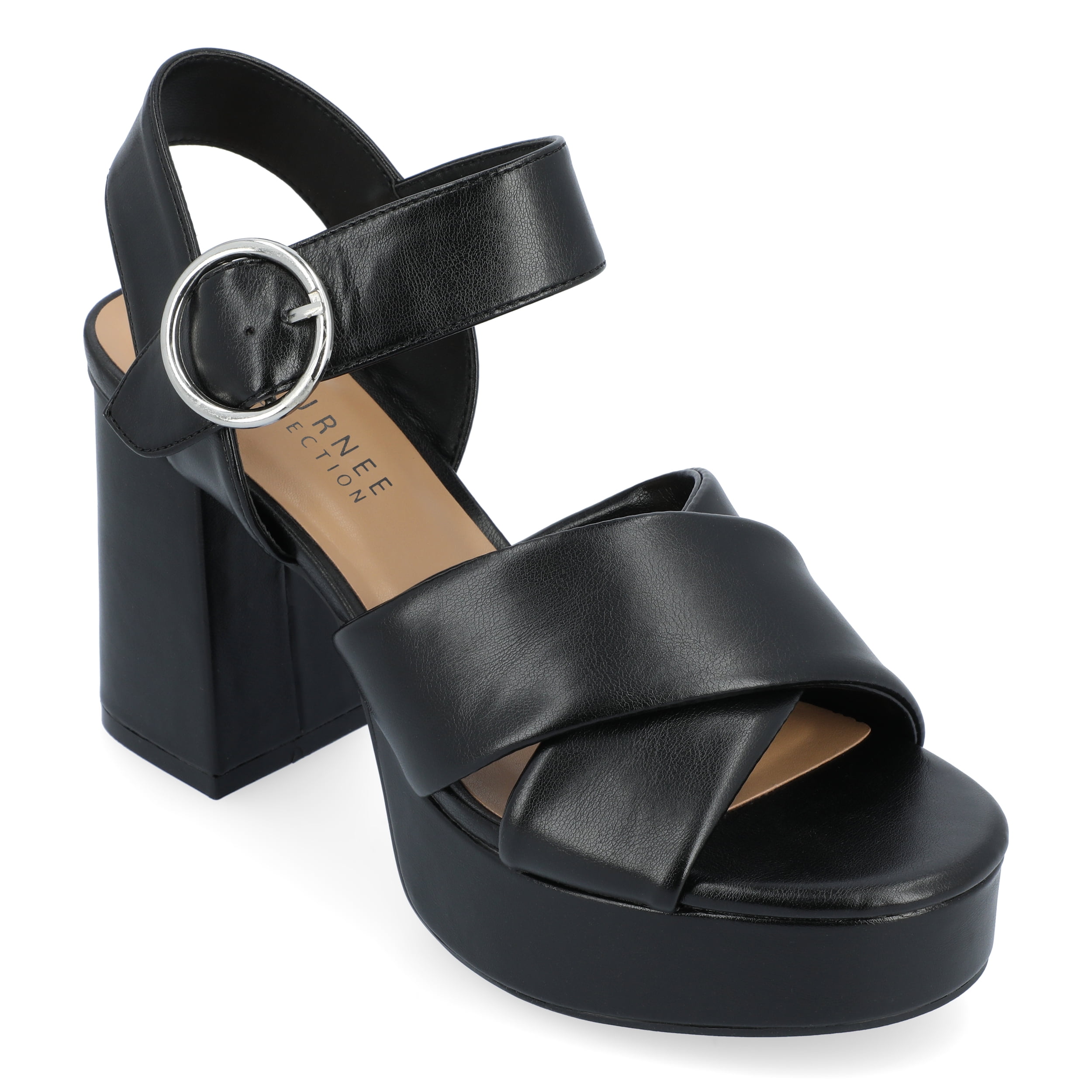 Journee Womens Akeely Mid Heel Platform Dress Sandals