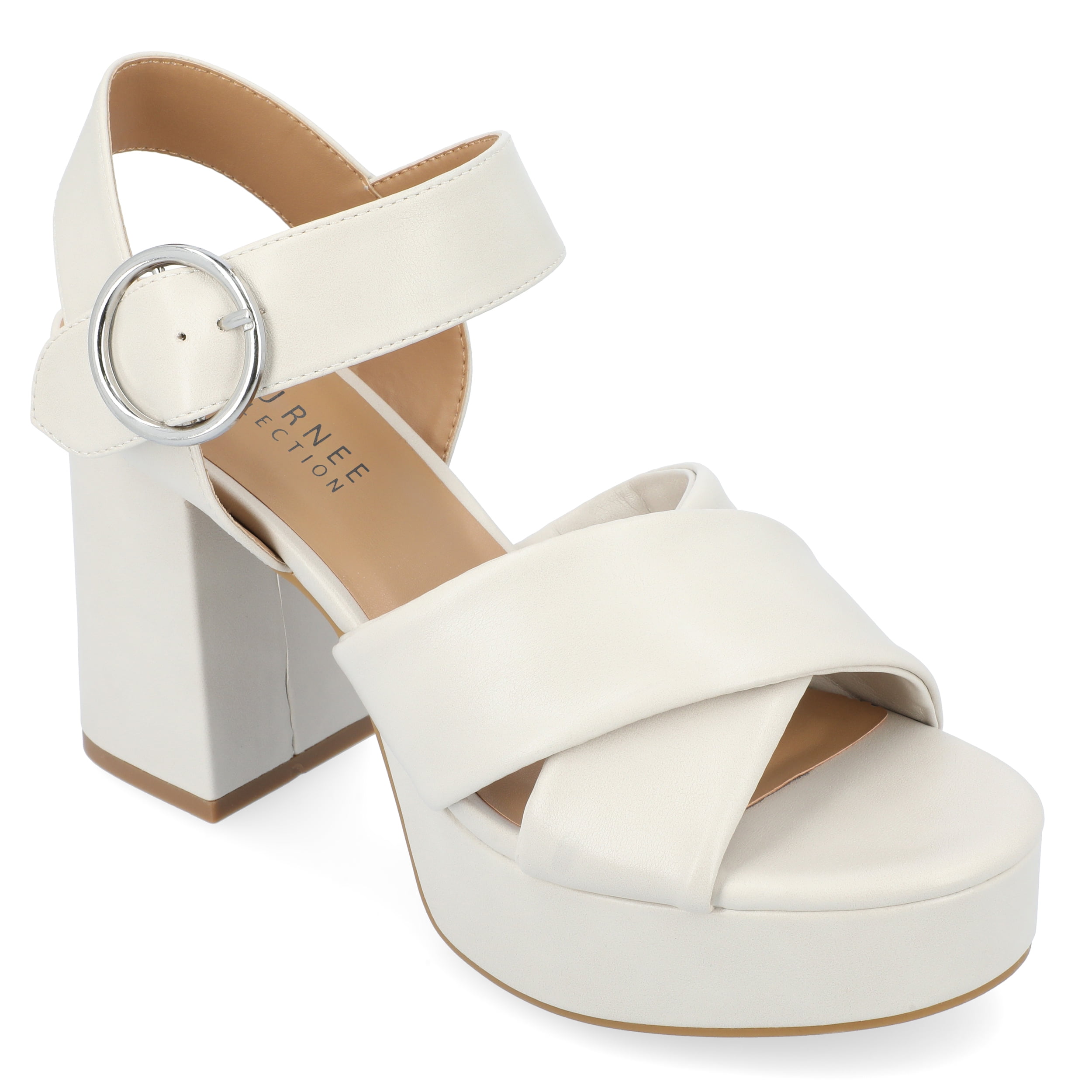 Journee Womens Akeely Mid Heel Platform Dress Sandals