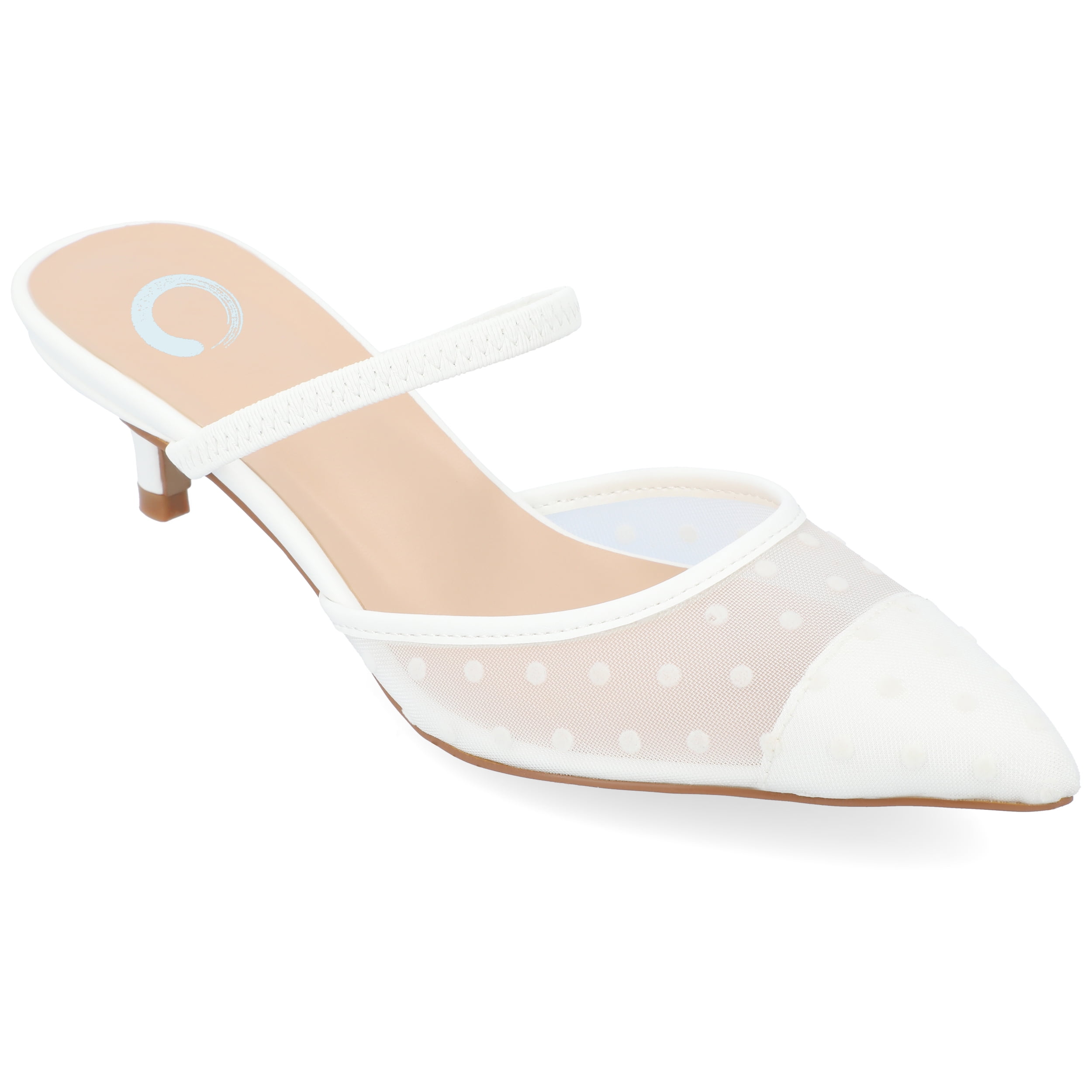 Journee Womens Allana Slip On Kitten Heel Mule Pumps