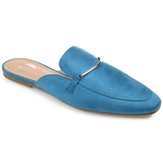 Journee Womens Ameena Slip On Square Toe Mules Flats