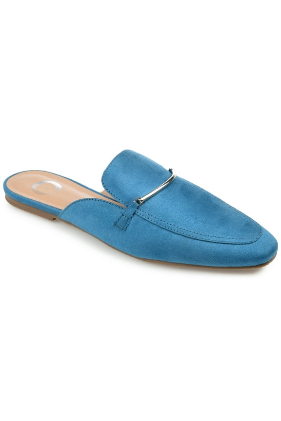 Womens Ameena Slip On Square Toe Mules Flats