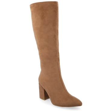 Journee Womens Ameylia Covered Block Heel Pointed Toe Boots