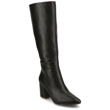 Journee Womens Ameylia Covered Block Heel Pointed Toe Boots