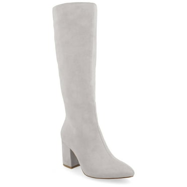 Journee Womens Ameylia Tru Comfort Foam Wide Width Extra Wide Calf Covered Block Heel Pointed Toe Boots