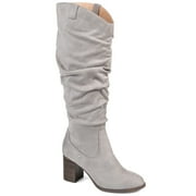 Journee Womens Aneil Wide Calf Stacked Heel Knee High Boots