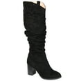 thumbnail image 1 of Journee Womens Aneil Wide Calf Stacked Heel Knee High Boots, 1 of 10