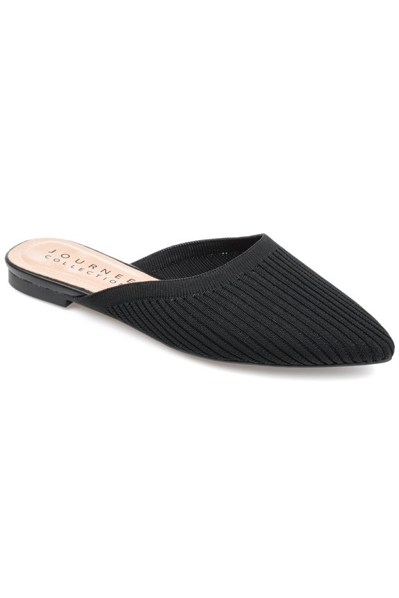 Womens Aniee Slip On Almond Toe Mule Flats, Widths Available
