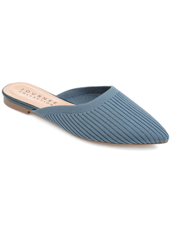 Womens Aniee Slip On Almond Toe Mule Flats, Widths Available