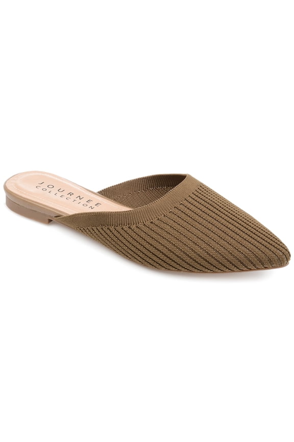Womens Aniee Slip On Almond Toe Mule Flats, Widths Available