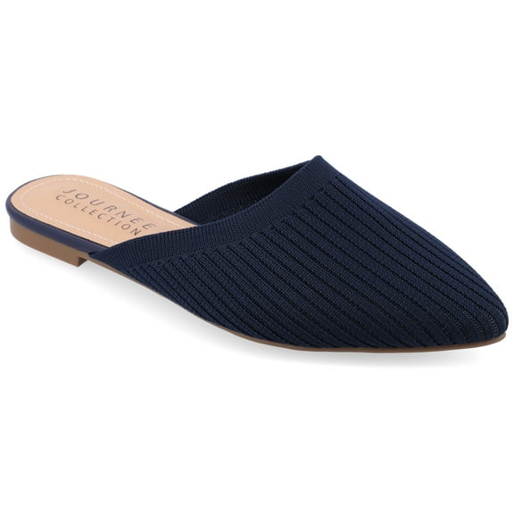 Journee Womens Aniee Slip On Almond Toe Mule Flats, Widths Available